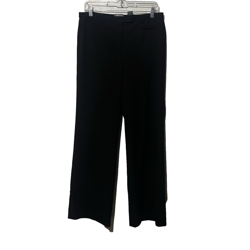Larry Levine Dress Pants Womens Black Stretch Straight Leg Trousers Size 8